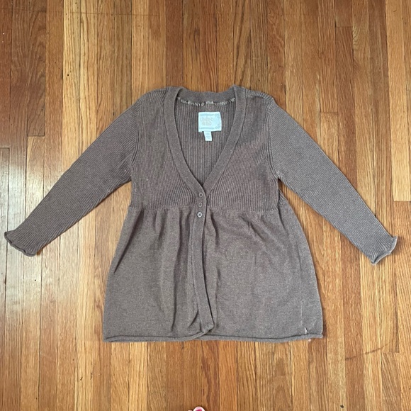 Limited Too Brown Knit Babydoll Cardigan Sweater - Picture 1 of 3